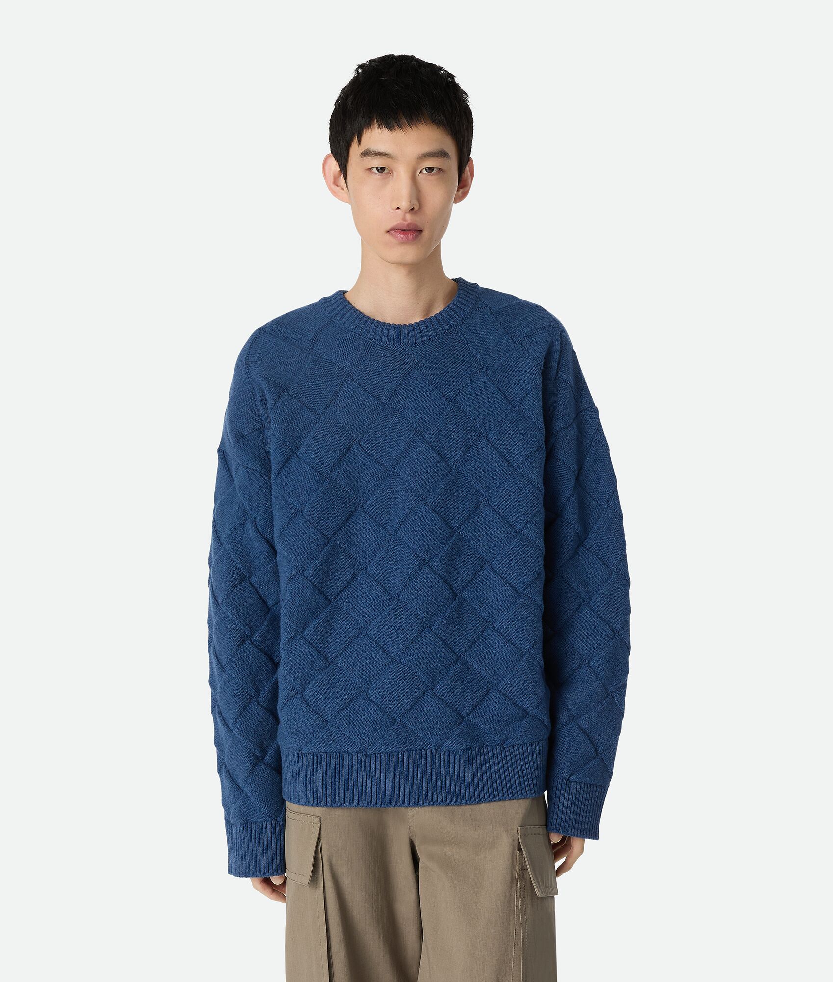 보테가베네타 울 스웨터 정규핏 인트레치아토 패턴 751972V5WZ04024