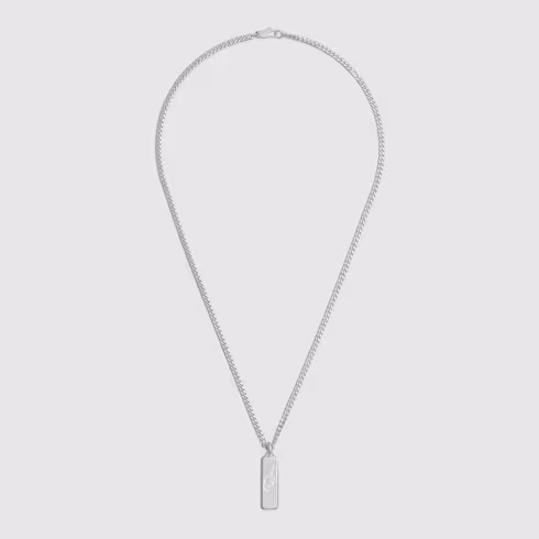 구찌 목걸이 다이아고날 인터로킹 G 엠블럼 925 스털링 실버 774055J84008106