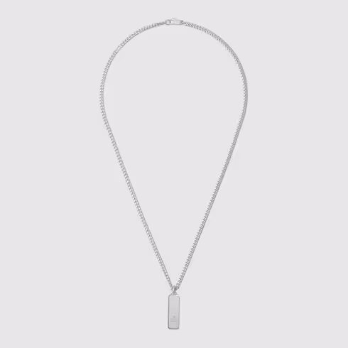 구찌 목걸이 다이아고날 인터로킹 G 엠블럼 925 스털링 실버 774055J84008106