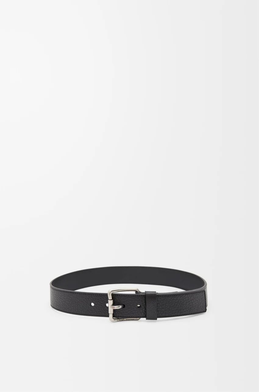 로에베 벨트 4cm 롤러 커브 프롱 버클 블랙 빈티지 팔라듐 E619238X601839