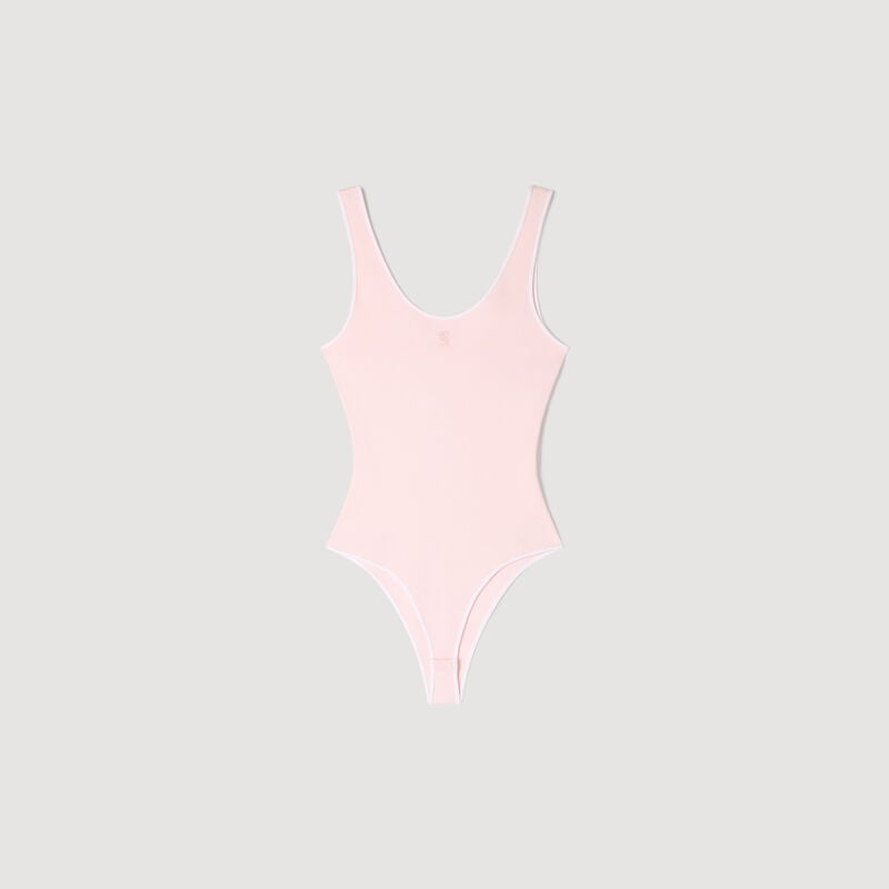 산드로 바디 수트 라운드 넥 대비 마감 4S 자수 장식 SFPBD00028_610